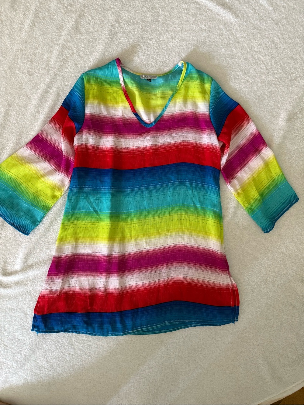 Women’s Multicolor Striped Swim Coverup Tunic